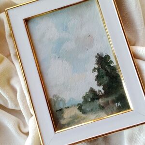Elegant Landscape Art with Gold Frame
